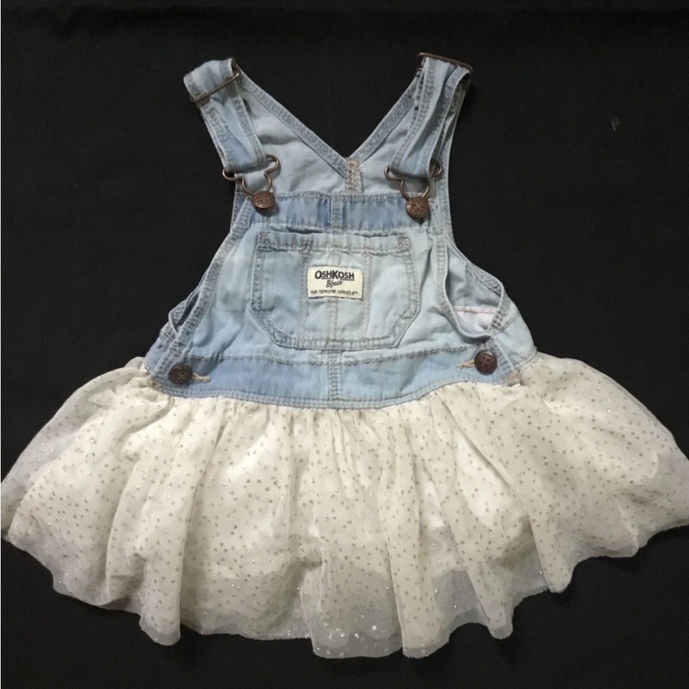 OshKosh B'gosh Denim Tulle Dress Jumper Fairycore